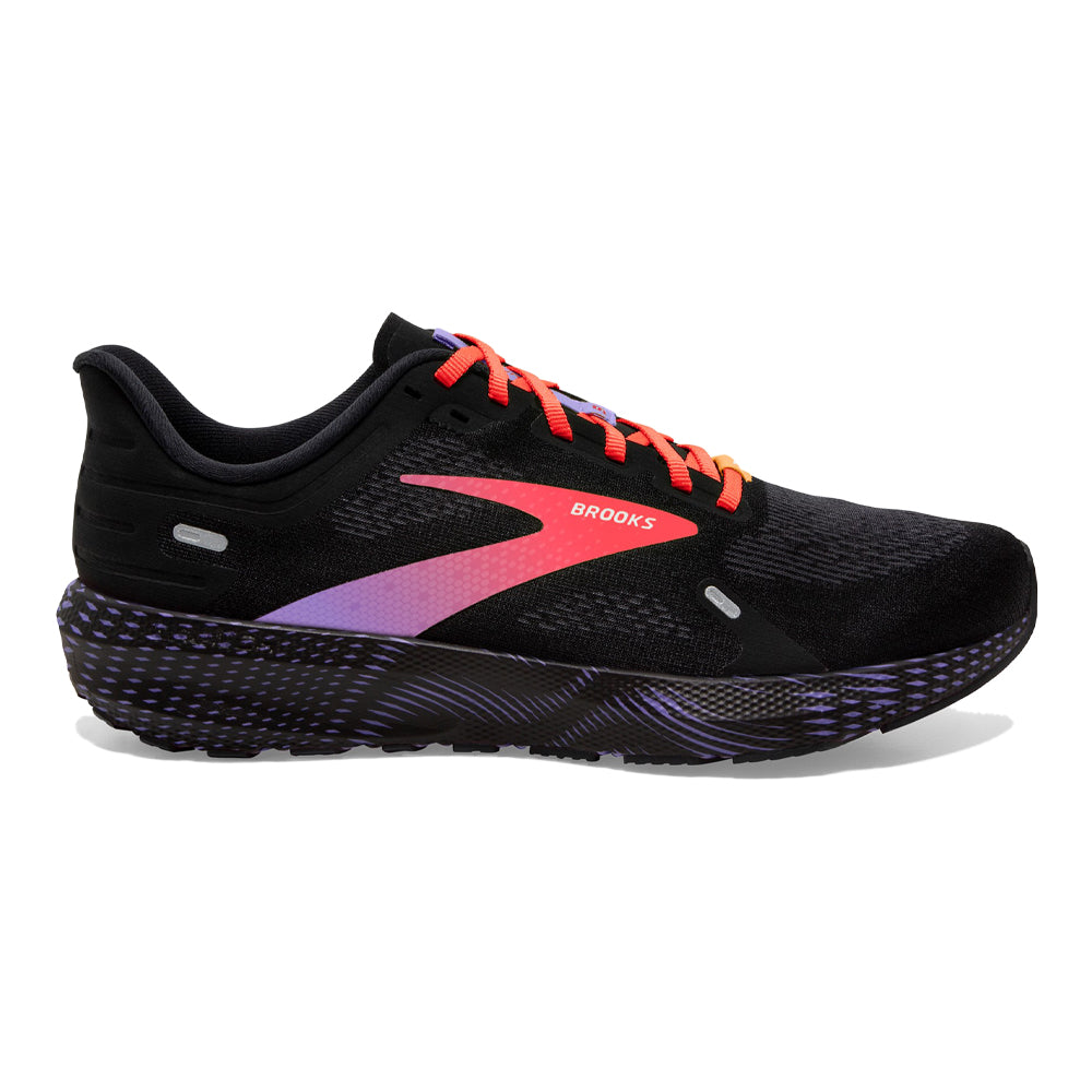 Women's Brooks Launch 9, Black/Coral/Purple, 7.5 B Medium
