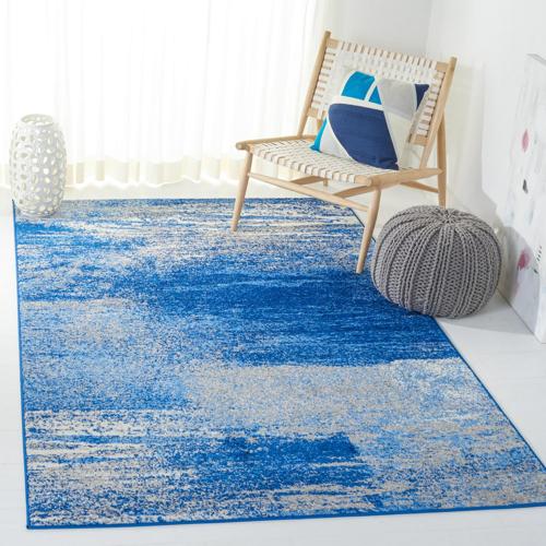 Adirondack Silver/Multi Large Rectangle Rug-Color:Silver/Blue,Shape:Accent,Size:2'-6*4'