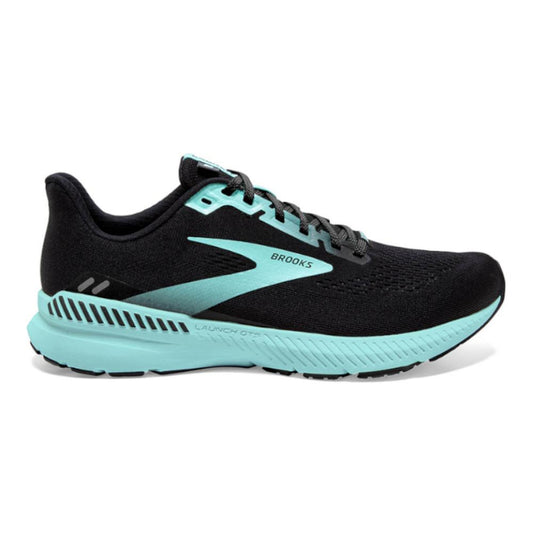 Women's Brooks Launch GTS 8, Black/Ebony/Blue Tint, 8.5 B Medium
