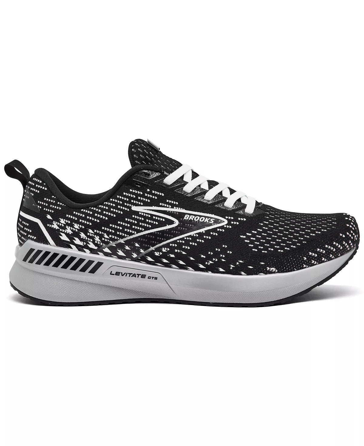 Women's Brooks Levitate GTS 5, Black/Grey/White, 10 B Medium