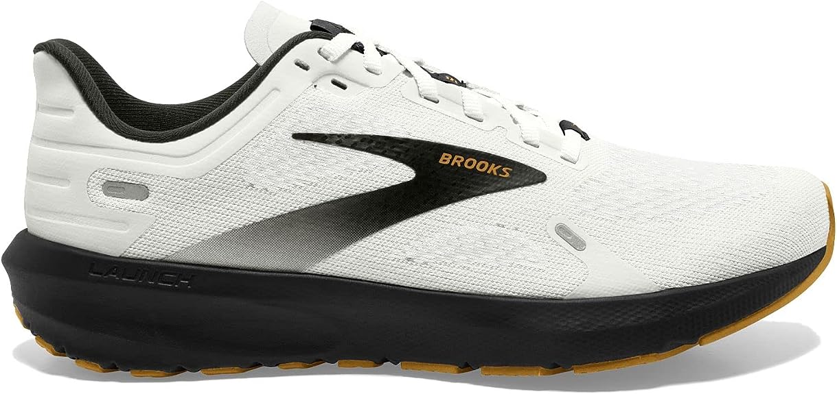 Women's Brooks Launch 9, White/Black/Tan, 9 B Medium