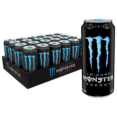 (24 cans) Monster Energy Lo-Carb, Energy Drink, 16 fl oz