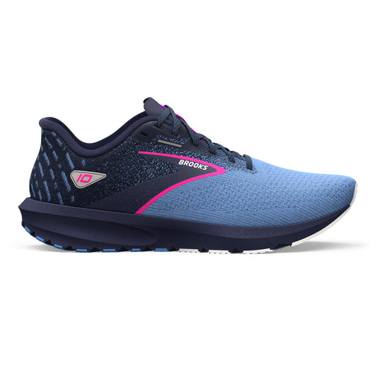 Women's Brooks Launch 10, Peacoat/Marina Blue/Pink Glo, 8.5 B Medium