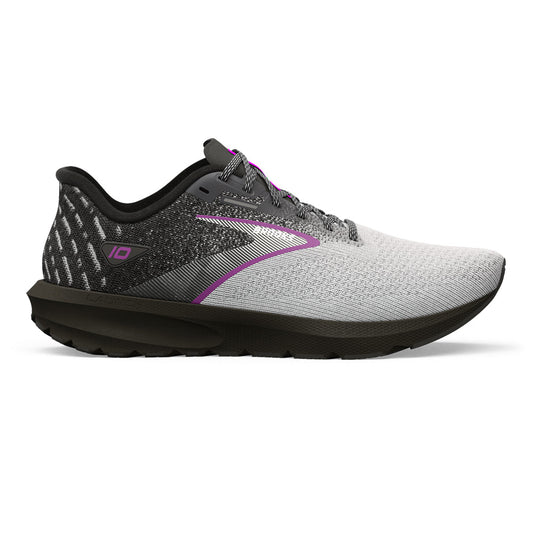 Women's Brooks Launch 10, Black/White/Violet, 7.5 D Wide
