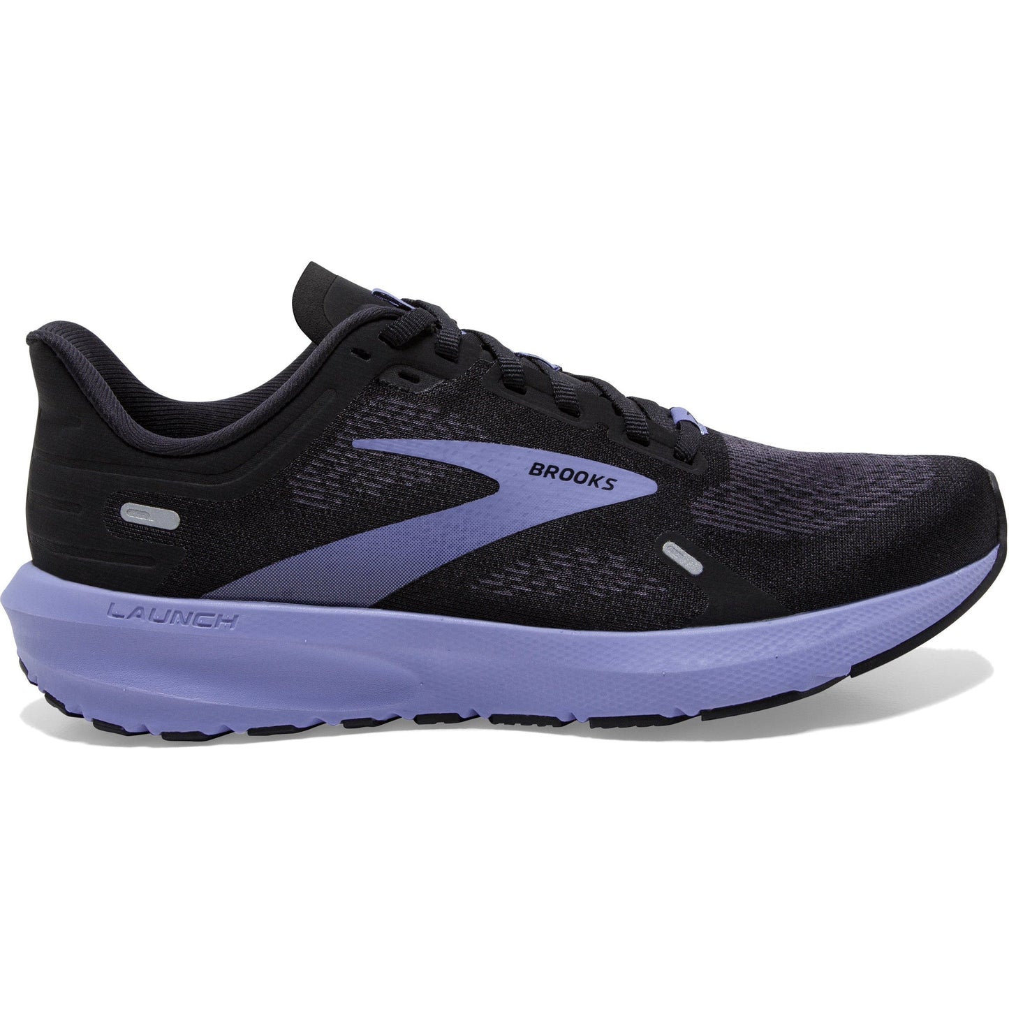 Women's Brooks Launch 9, Black/Ebony/Purple, 10.5 B Medium