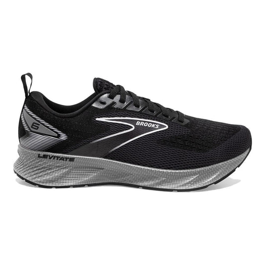 Women's Brooks Levitate 6, Black/Blackened Pearl/White, 7 B Medium